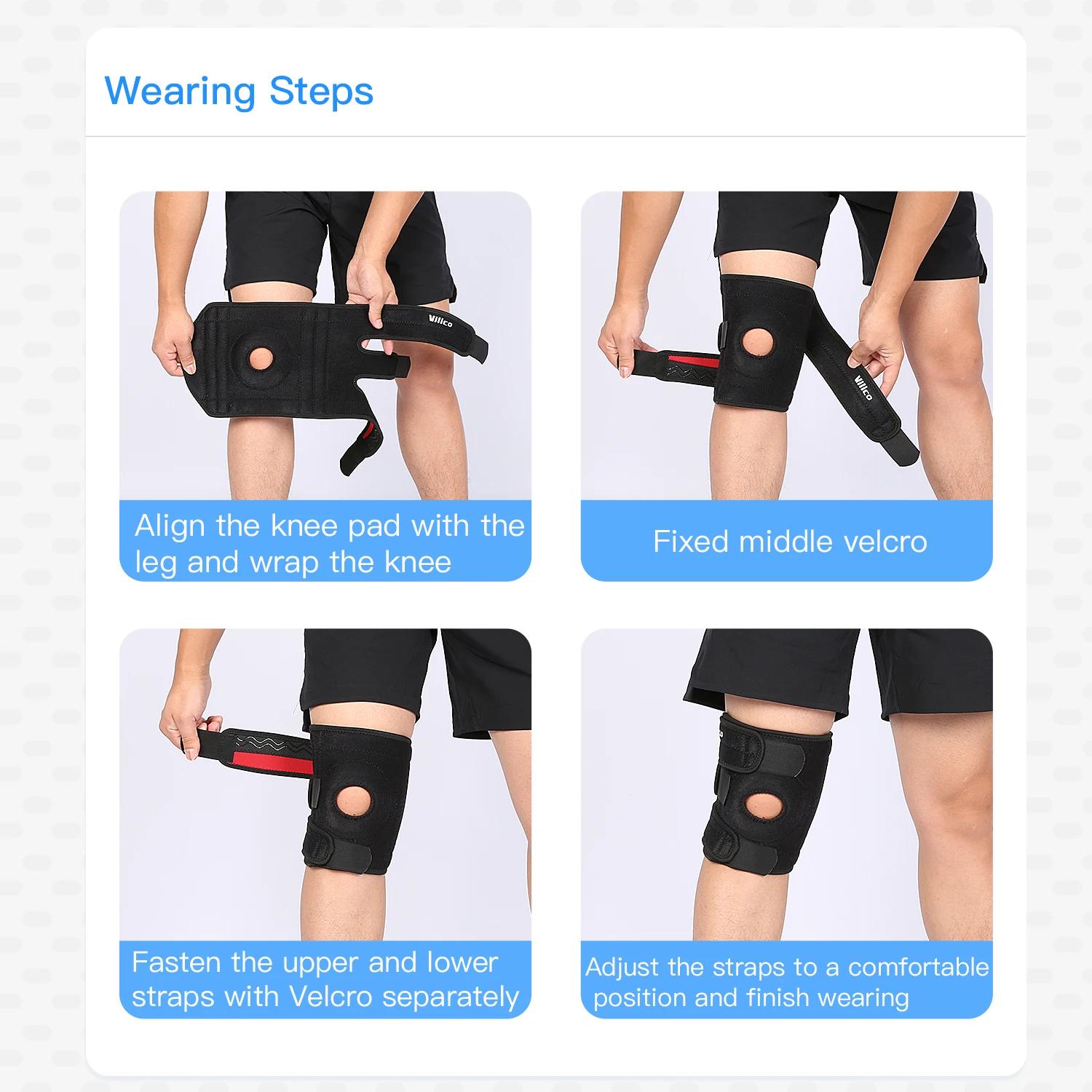 Genouillère avec stabilisateurs latéraux, genouillère réglable et respirante, adaptée à l'entraîneme