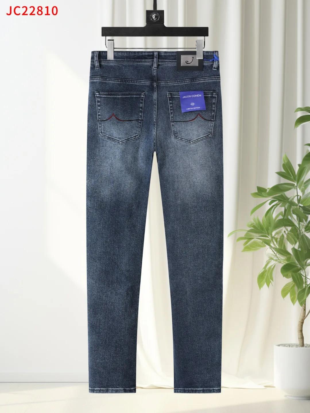 OECHSLI jean épais coton hommes 2025 automne hiver nouvelle broderie chaud haute qualité mode droite