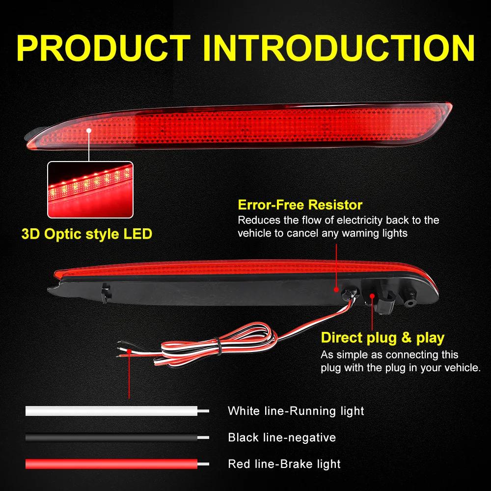 1 paire pour Mazda3 Mazda 3 2010 2011 2012 2013 lentille fumée rouge/noir LED réflecteur de pare-cho
