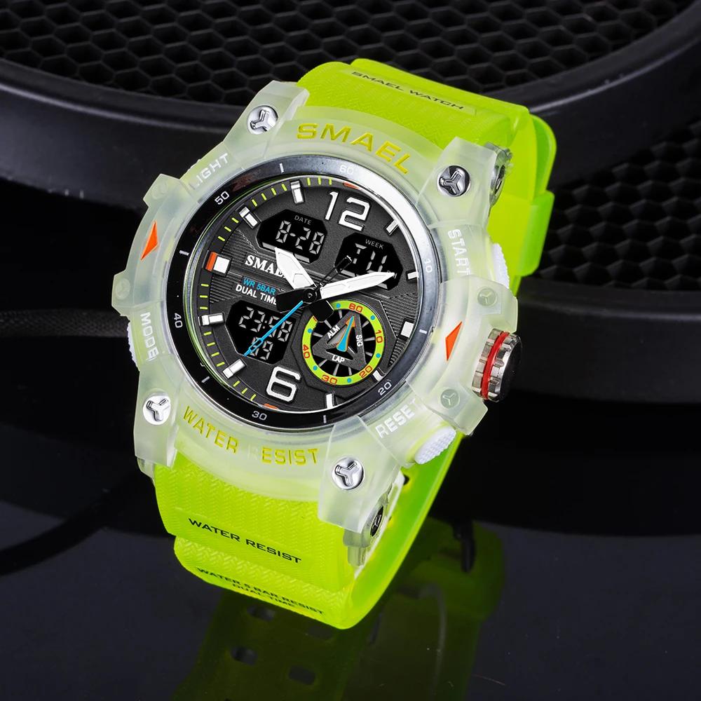 SMAEL-Montre-bracelet de sport militaire pour homme, chronomètre d'alarme, rétroéclairage numérique 