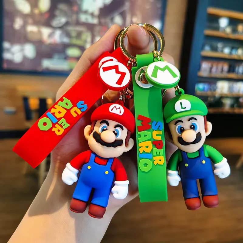 7 Styles de Porte-clés Super Mario Bros, Mario, Luigi, Toad, Yoshi, Bowser, Figurine d'Action en PVC
