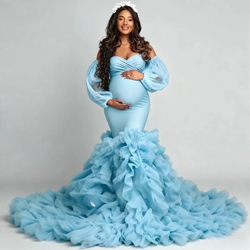 Robe de maternité sirène-robe définissante à la taille en maille douce avec ourlet évasé-robe de pho