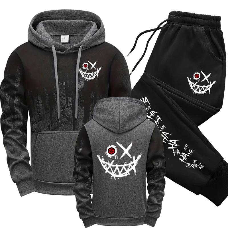 Ensemble pour hommes sweats à capuche pantalons de survêtement automne hiver mâle quotidien sport dé