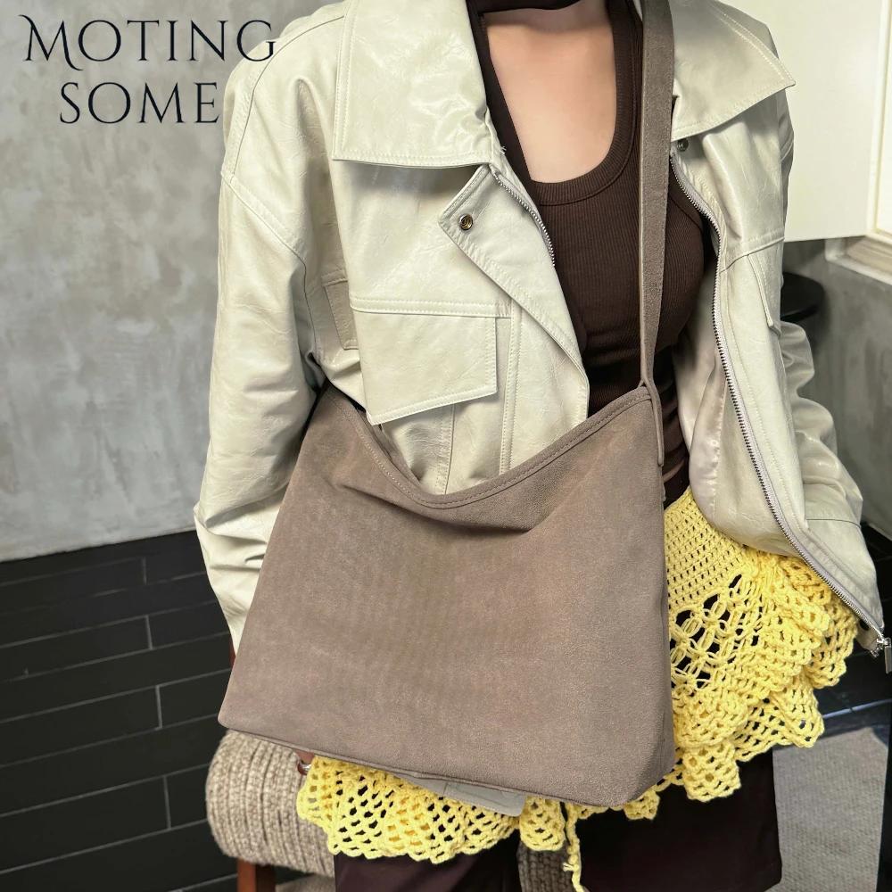 Motingsome naturel doux daim femme sacs grande capacité sac à main grand sous les bras sac de messag