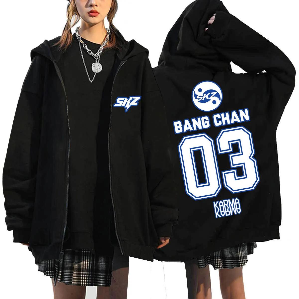 2025 hommes et femmes KPOP KARMA imprimé sweat à capuche zippé mode décontracté ample doublé polaire
