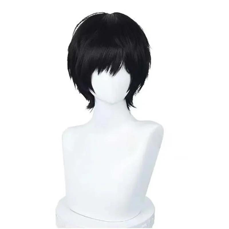 Anime tronçonneuse homme Yoshida Hirofumi Cosplay perruque courte noir résistant à la chaleur cheveu