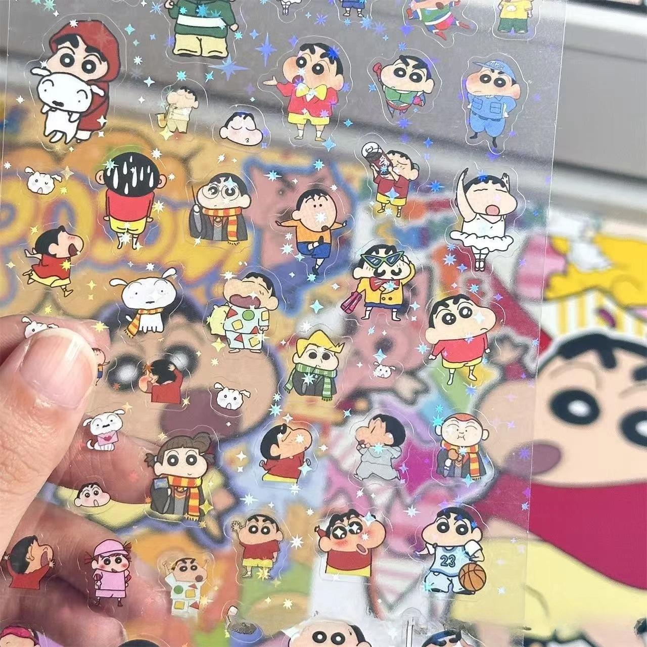 5 pièces Crayon Shin Chan Double Transparent coupe Membrane autocollant bricolage haute valeur main 