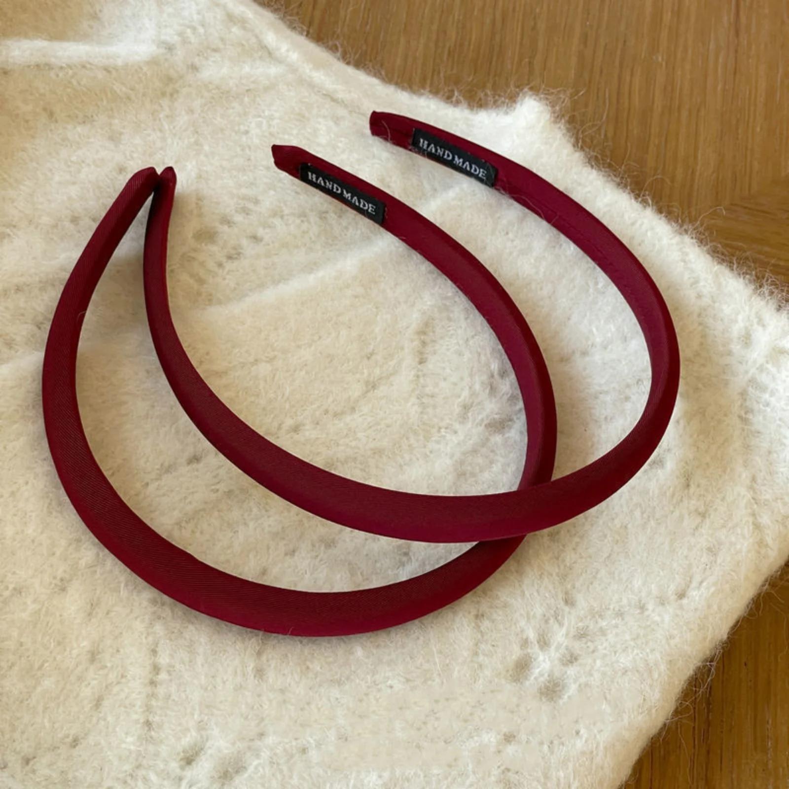 Bandeaux rétro de Style coréen, cerceaux pour cheveux fins et solides, vin-rouge, accessoires pour c