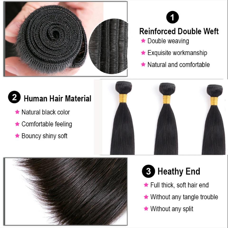 Sophia-Bundles de cheveux humains raides, vague bouclée profonde, vierge brésilienne, extensions de 