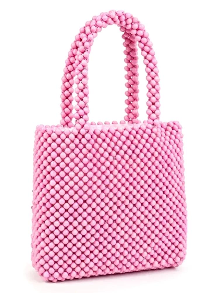 Sac à Main de Styliste en Perles pour Femme, Fourre-Tout de Marque, Mignon, Lettre Perlée, Fait à la