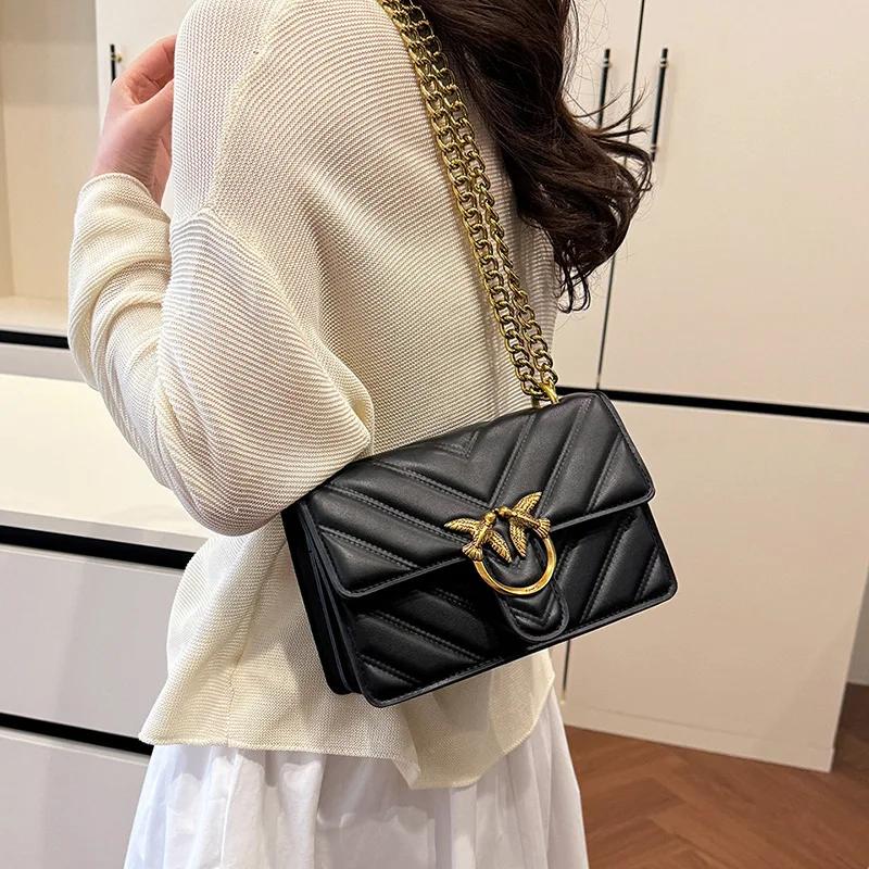 Sac à bandoulière tendance pour femme avec chaîne, bandoulière réglable, sac à bandoulière unique, s