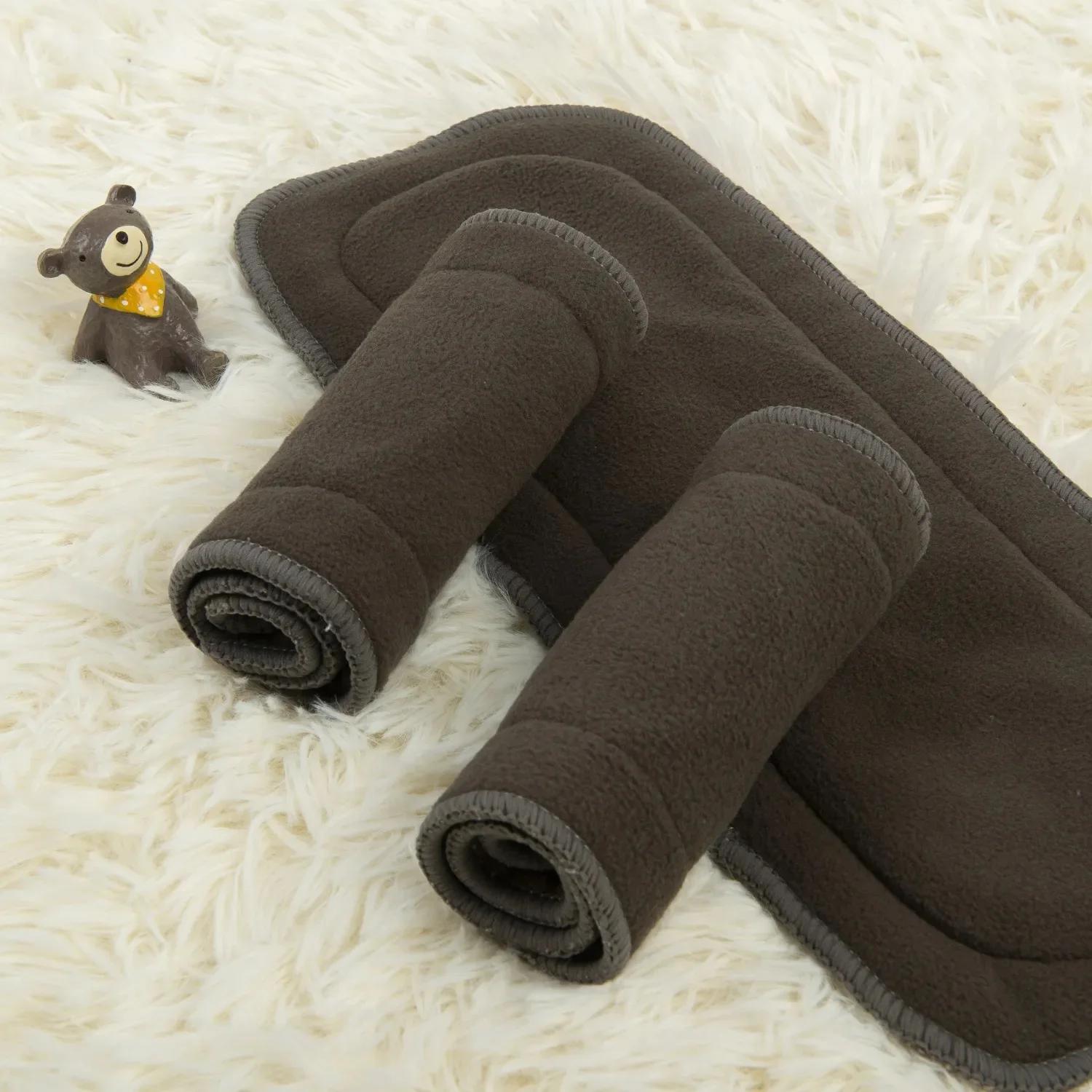(10 pièces/lot) ALVABABY 4 couches insert de charbon de bambou haute qualité insérer de couche pour 