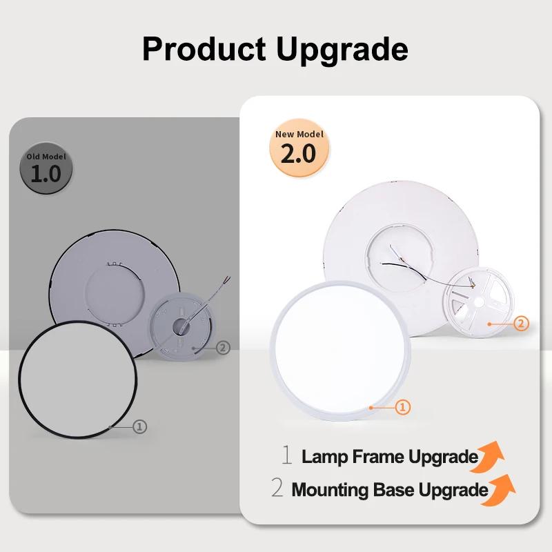 MARPOU 50CM grand plafonnier LED avec télécommande APP intelligente luminaire ultra-mince plafonnier