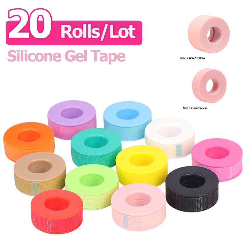 Bande de Gel de Silicone pour Extension de cils, 20 rouleaux/lot, peau sensible, multi-usage, Non ti