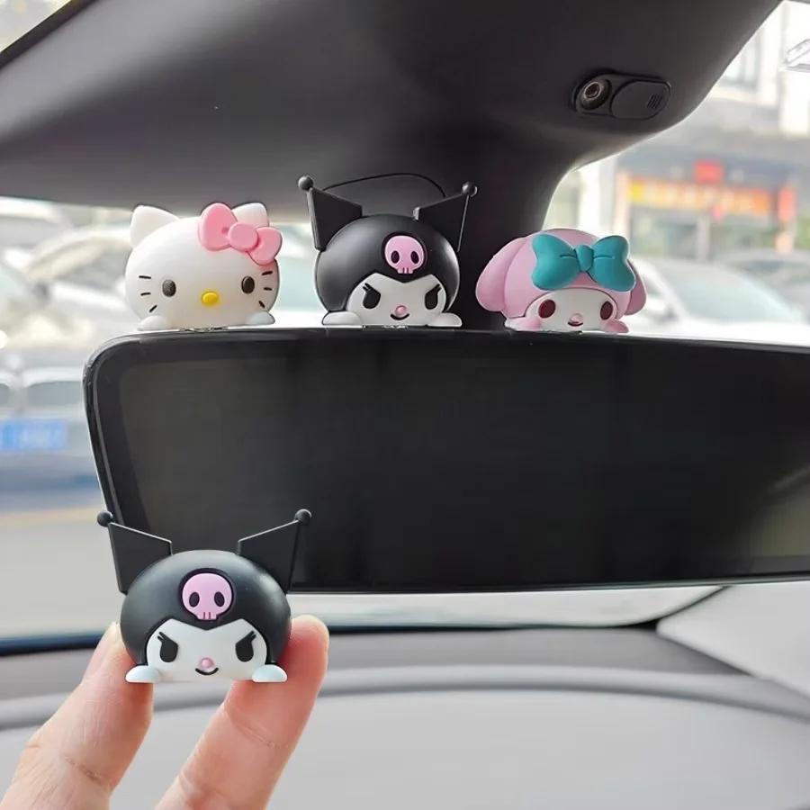 1 pièce Décoration de tableau de bord 3D en caoutchouc mignonne et durable Hello Kitty My Melody Kur
