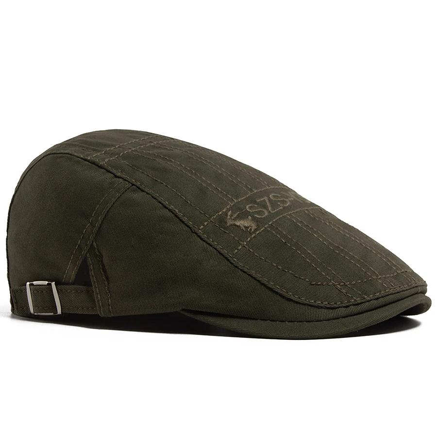 Béret pour hommes, casquette plate brodée de lapin, visière de printemps et d'été pour hommes, casqu