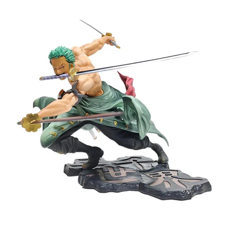Figurine d'anime une pièce Luffy Roronoa Zoro, Statue Manga sa-maximum à trois lames, jouets modèles