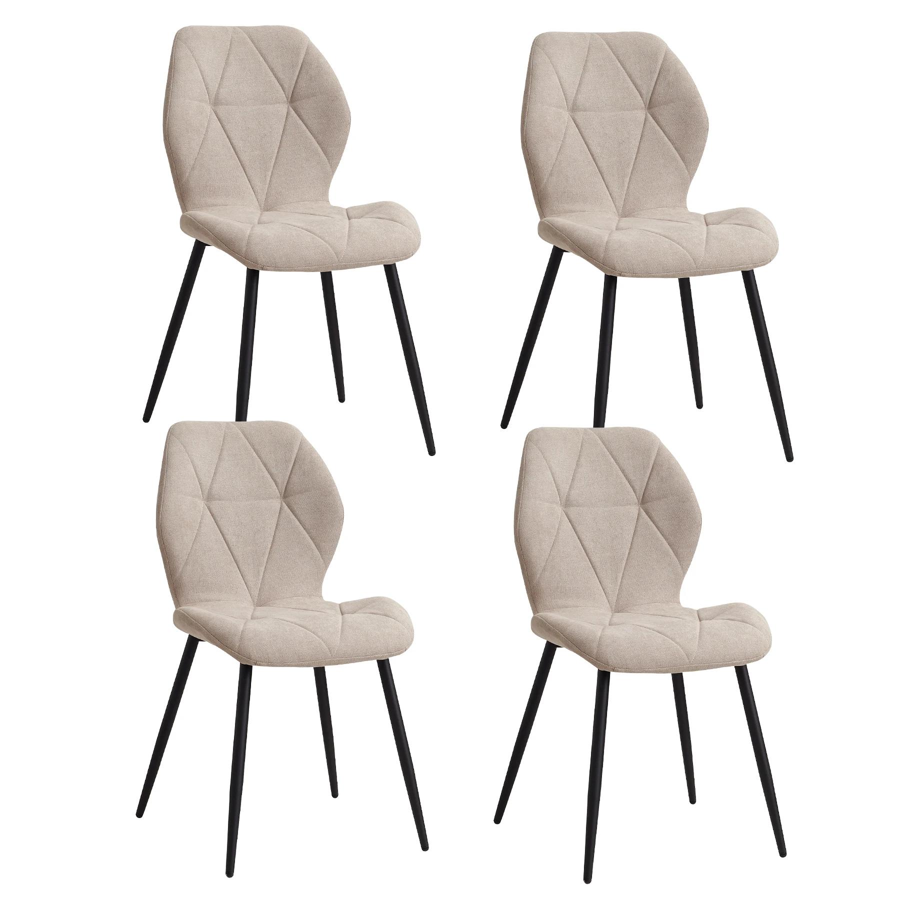EGOONM – ensemble de 2/4/6 chaises de salle à manger rembourrées en tissu de lin, chaises de cuisine