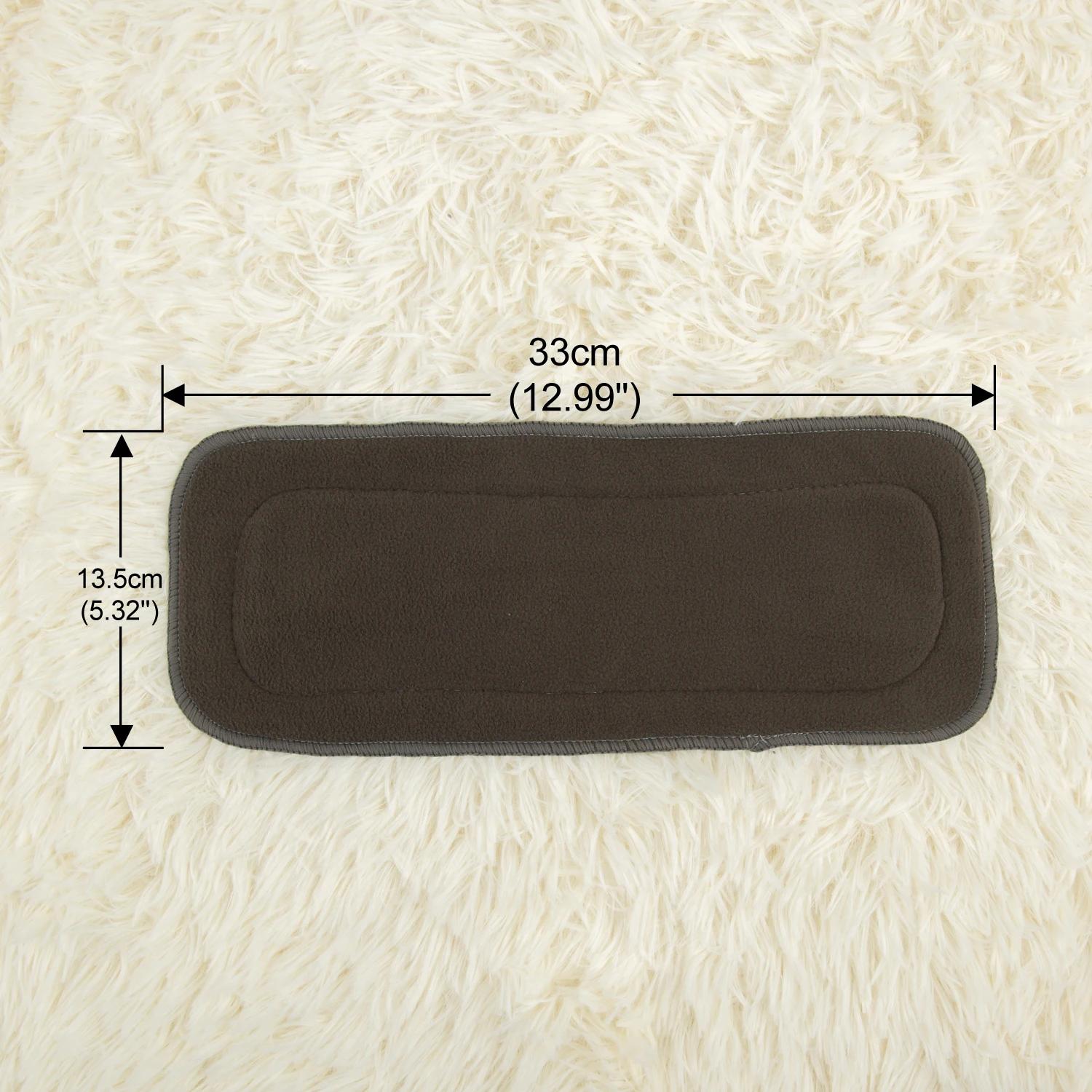 (10 pièces/lot) ALVABABY 4 couches insert de charbon de bambou haute qualité insérer de couche pour 