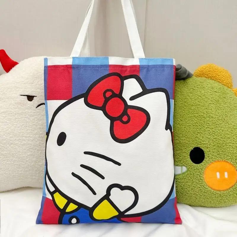 Hello Kitty – sac à main de grande capacité, sac à bandoulière en toile de dessin animé, sacoche de 