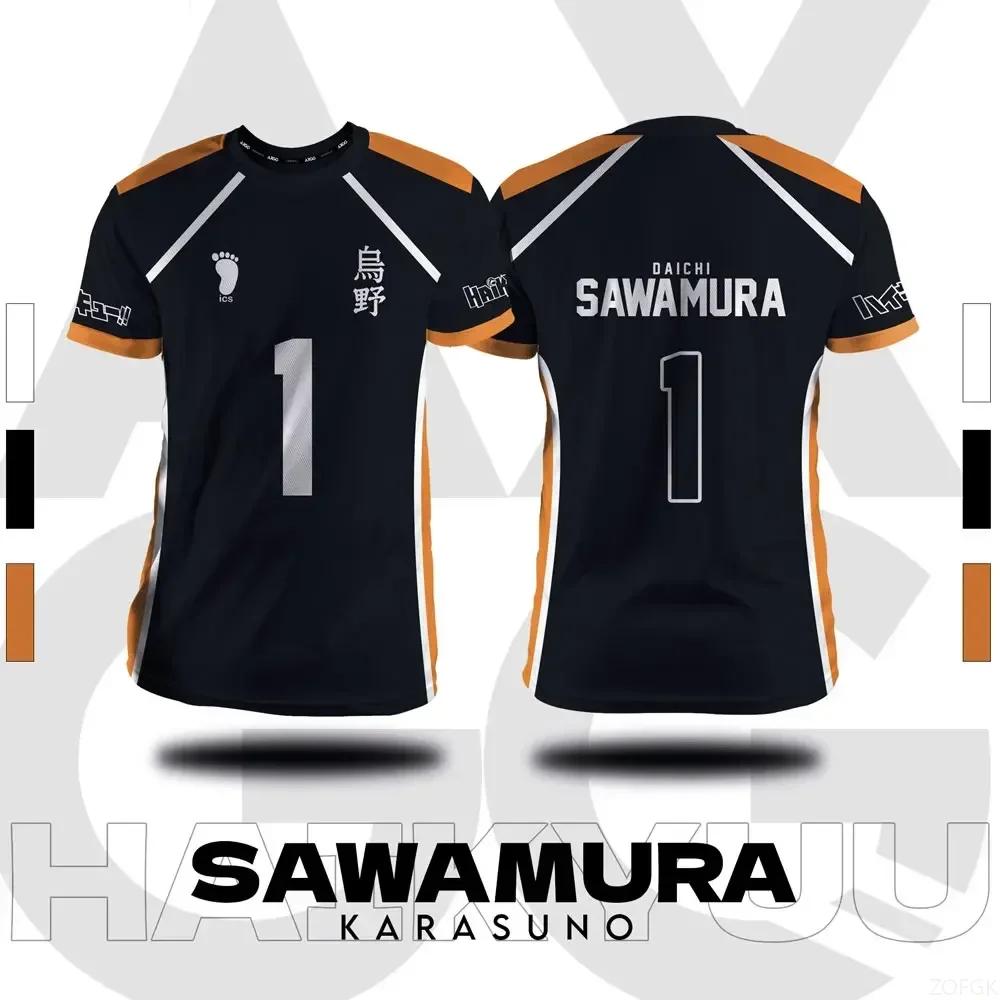 Haikyuu Fukurodani Hinata dessin animé Cosplay hommes maillot été à manches courtes enfants t-shirt 