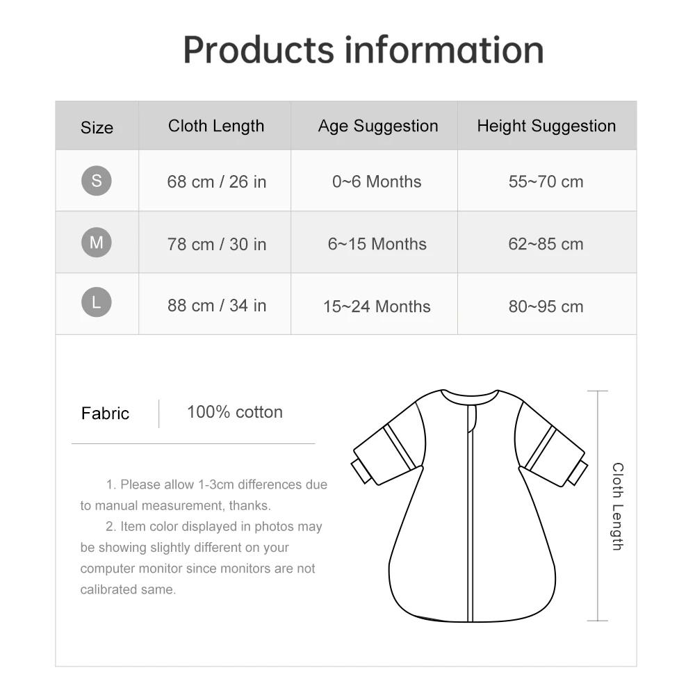 Sac de couchage pour bébés de 0 à 24 mois, gaze de coton douce, respirant, fermeture éclair à 3 voie