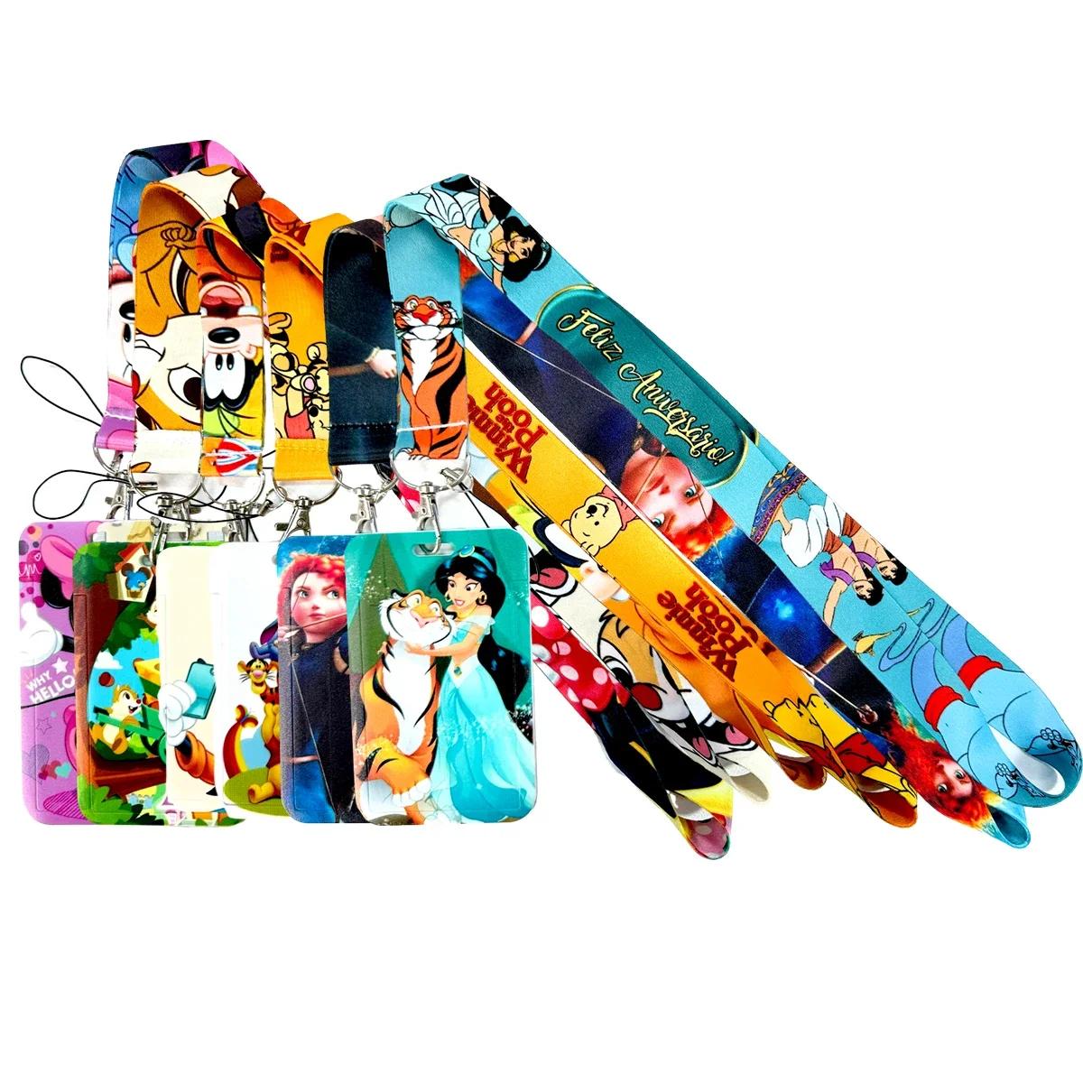 Porte-identifiant Disney Mickey Mouse, lanière ours, corde de téléphone, porte-carte d'identité, san