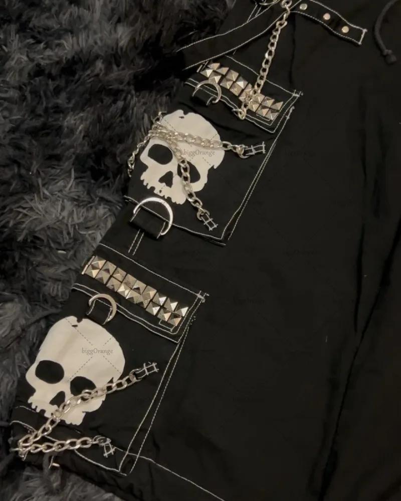Jean à jambes larges pour hommes, marque de mode de rue, Design Skull Bone, style rétro Harajuku, pa