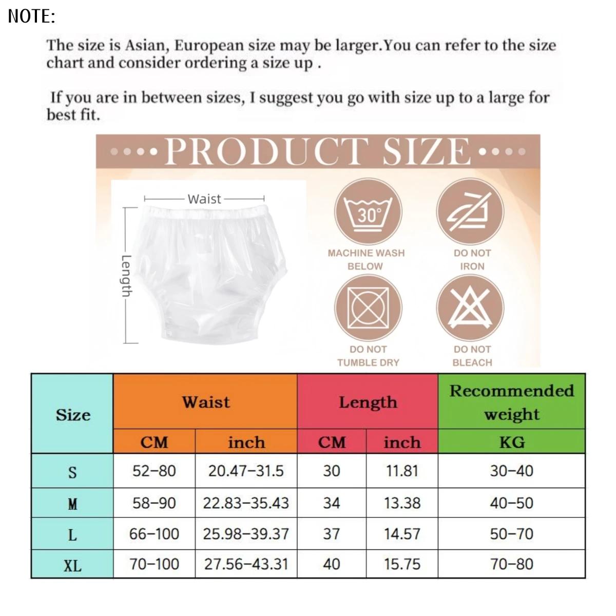 Couche-culotte en TPU imperméable réutilisable pour adulte, culotte transparente, couverture facile 