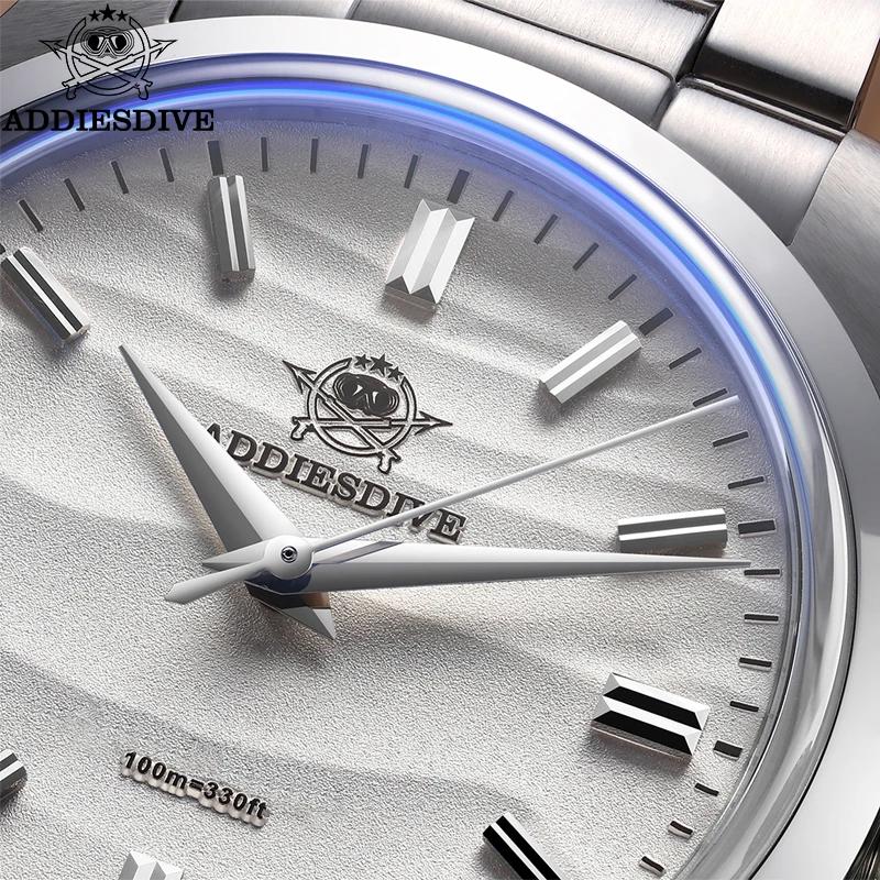 ADDIESDIVE-Montre-bracelet en acier inoxydable pour homme, montres à quartz étanches, cadran de sabl