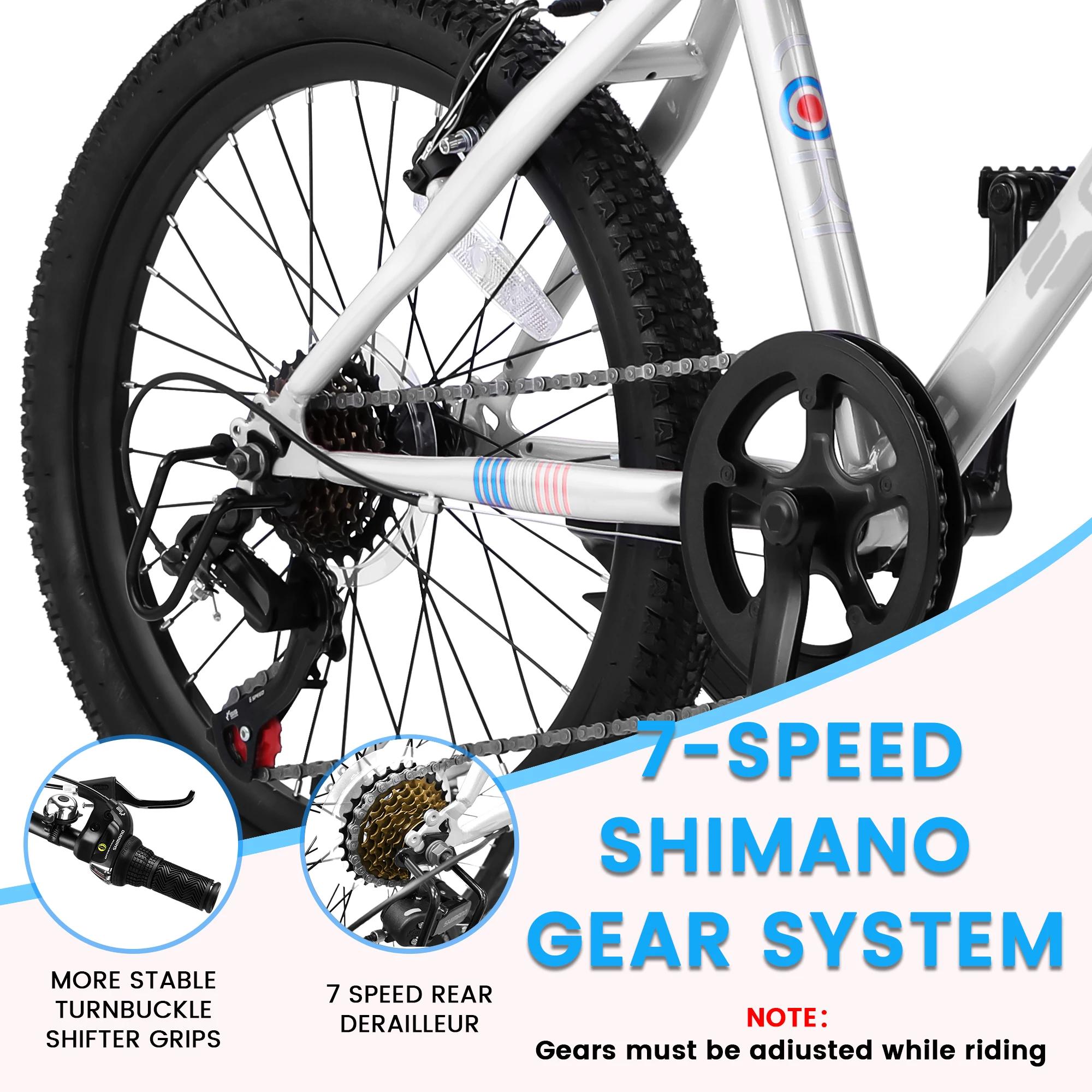 Ecarpat-Vélo de montagne pour enfants, roue de 20 pouces, cadre en acier au carbone durable, vélo à 