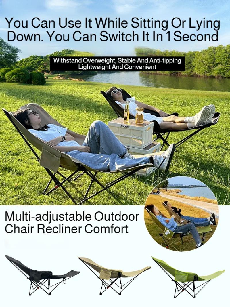 Chaise pliante portative inclinable pliante appui-tête incurvé expérience confortable rangement faci