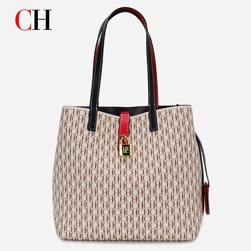 Sac fourre-tout CH pour femme, sac à main de luxe de créateur, sac à bandoulière monogramme tendance