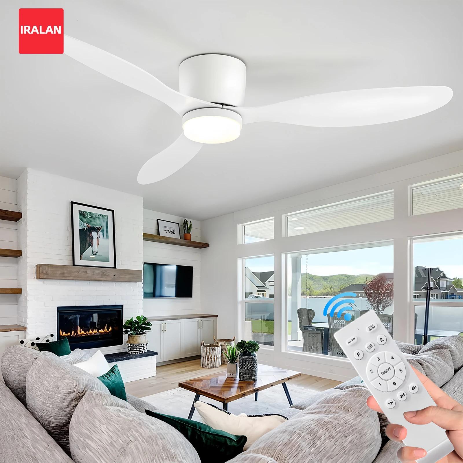 IRALAN ventilateur de plafond moderne avec lumière LED moteur à courant continu grand Volume d'air t
