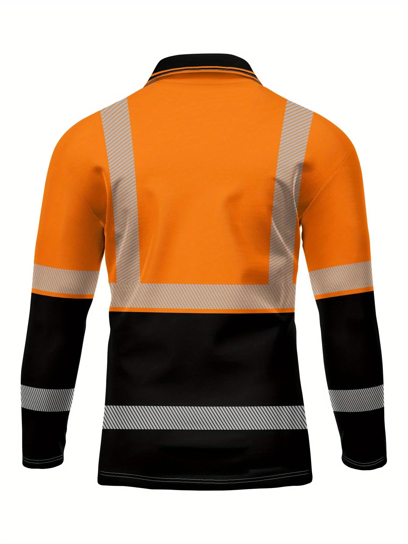 Polo à manches longues pour hommes, coupe cintrée en Polyester, hauts décontractés pour le lieu de t