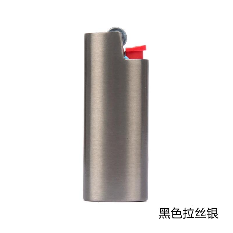 Étui métallique série Dolphin, coque en cuir recouverte pour petit briquet BIC français j5 J25