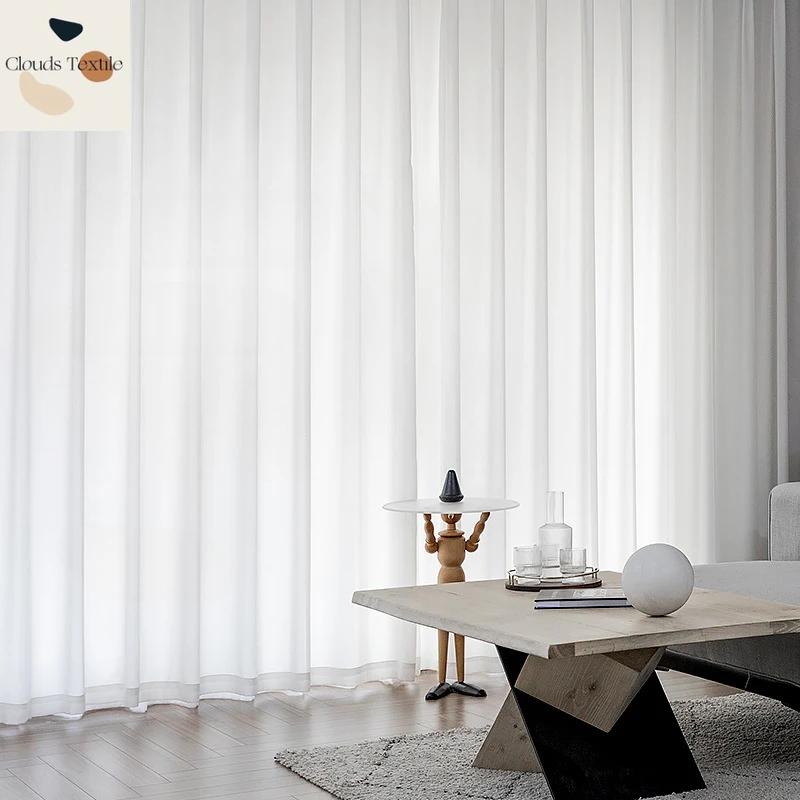 1 Voilage en Tulle Blanc de Bonne Qualité pour Salon, Chambre à Coucher, Fenêtre, Rideau de Porte Co