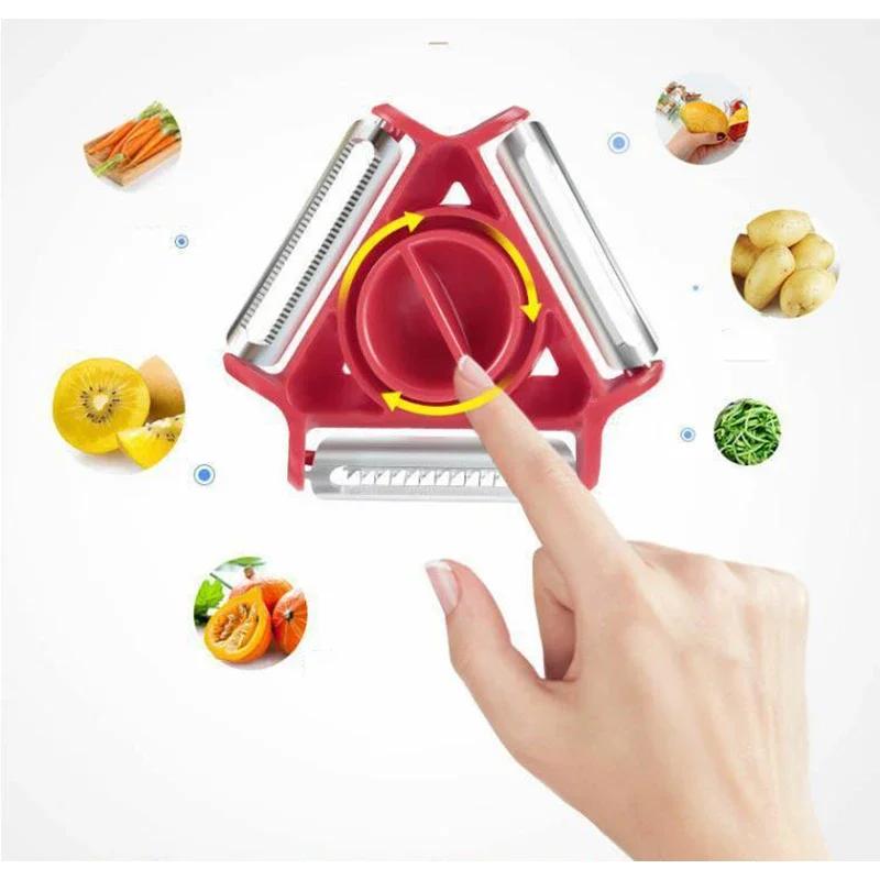 Éplucheur de Fruits et légumes multifonctionnel 3 en 1 en acier inoxydable, broyeur, artefact d'éplu