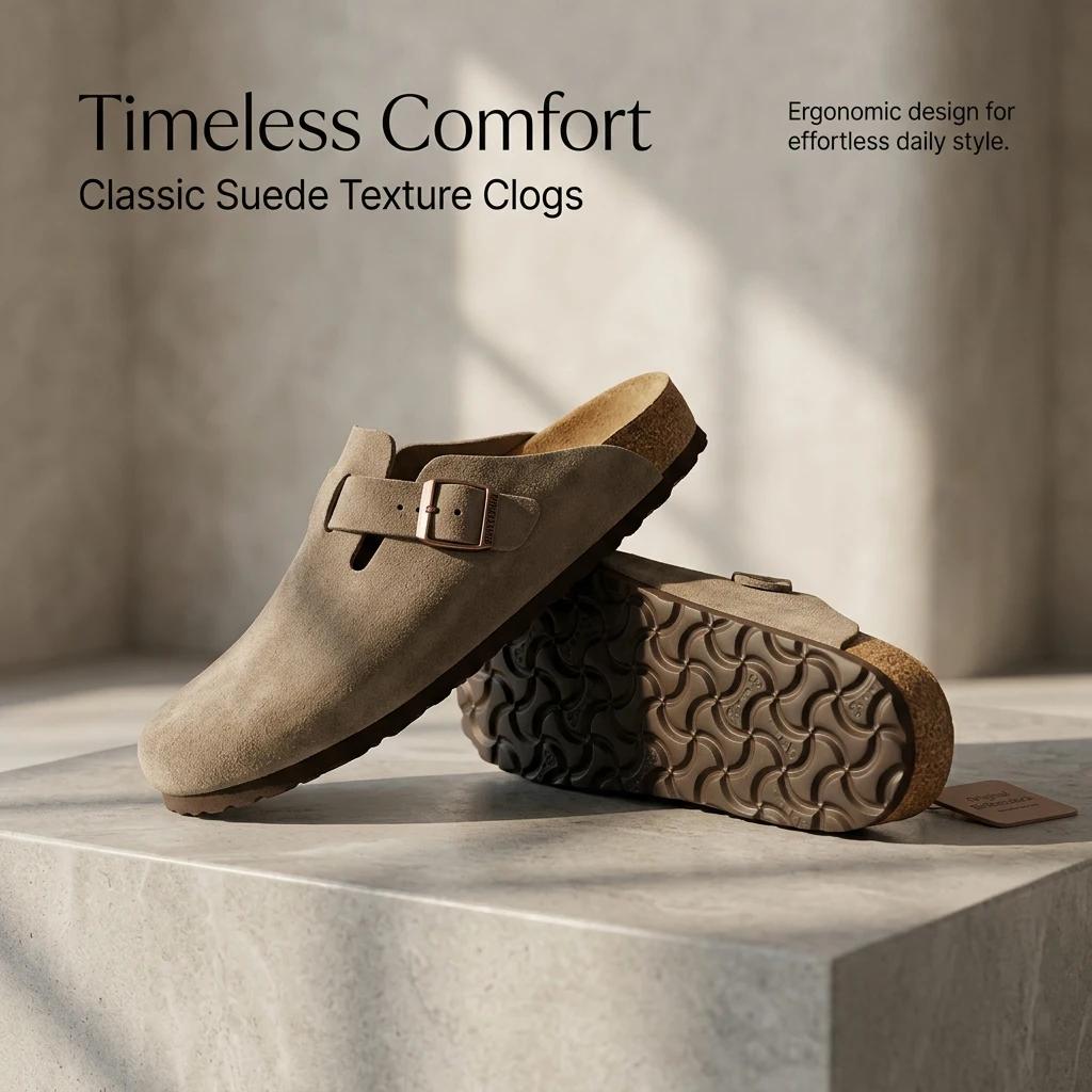 Chaussures en daim et liège pour hommes et femmes, design célèbre, sangles réglables, soutien de la 