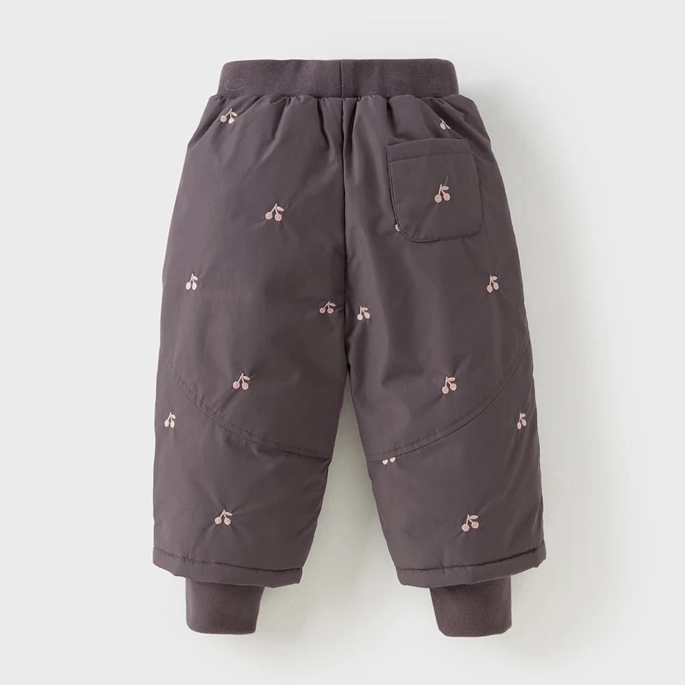 Dave Bella filles vers le bas pantalon automne hiver bébé taille élastique en peluche pantalon imper
