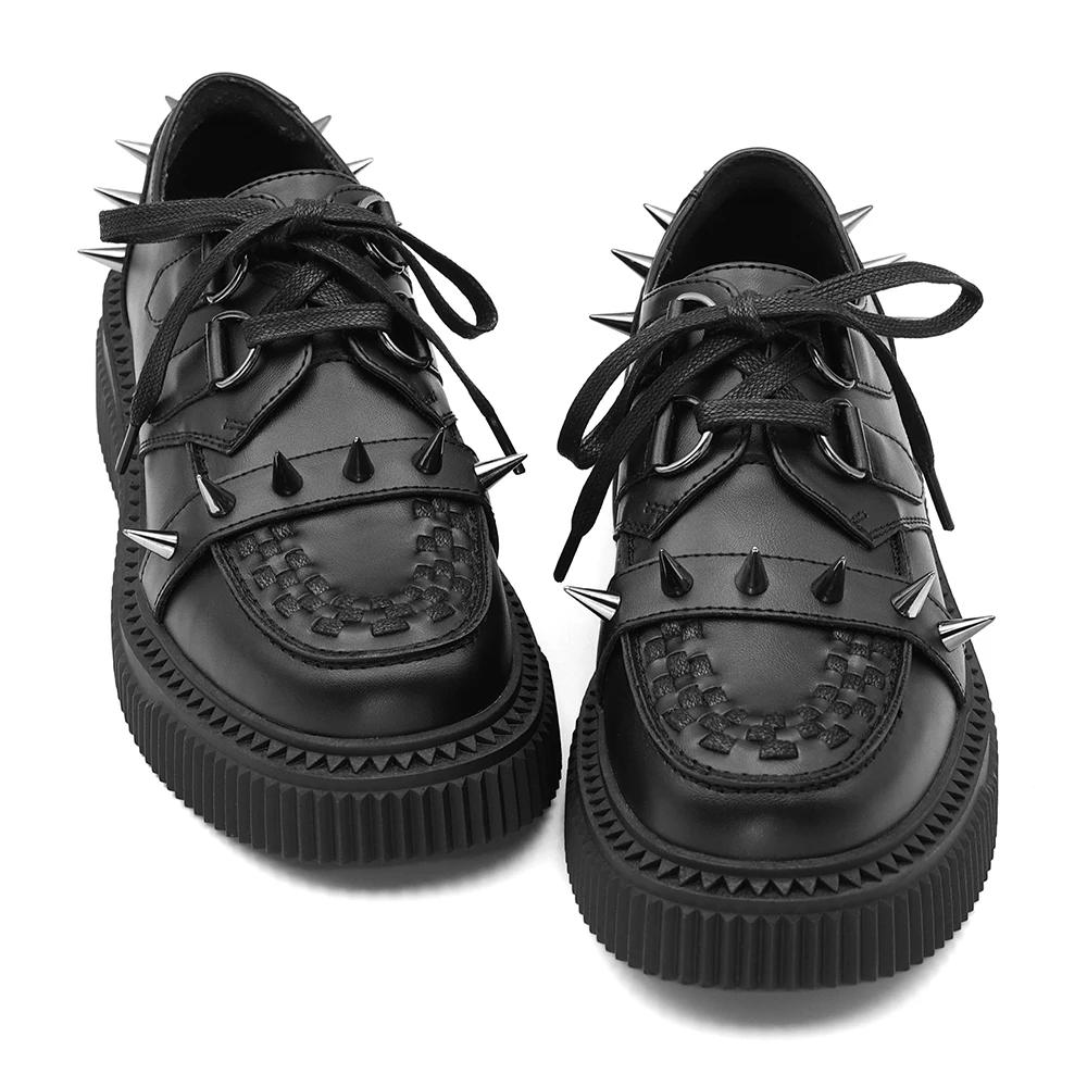 Gothique cheville Rock chaussures 2026 nouveau Style Punk femmes chaussures à lacets talon hauteur 5