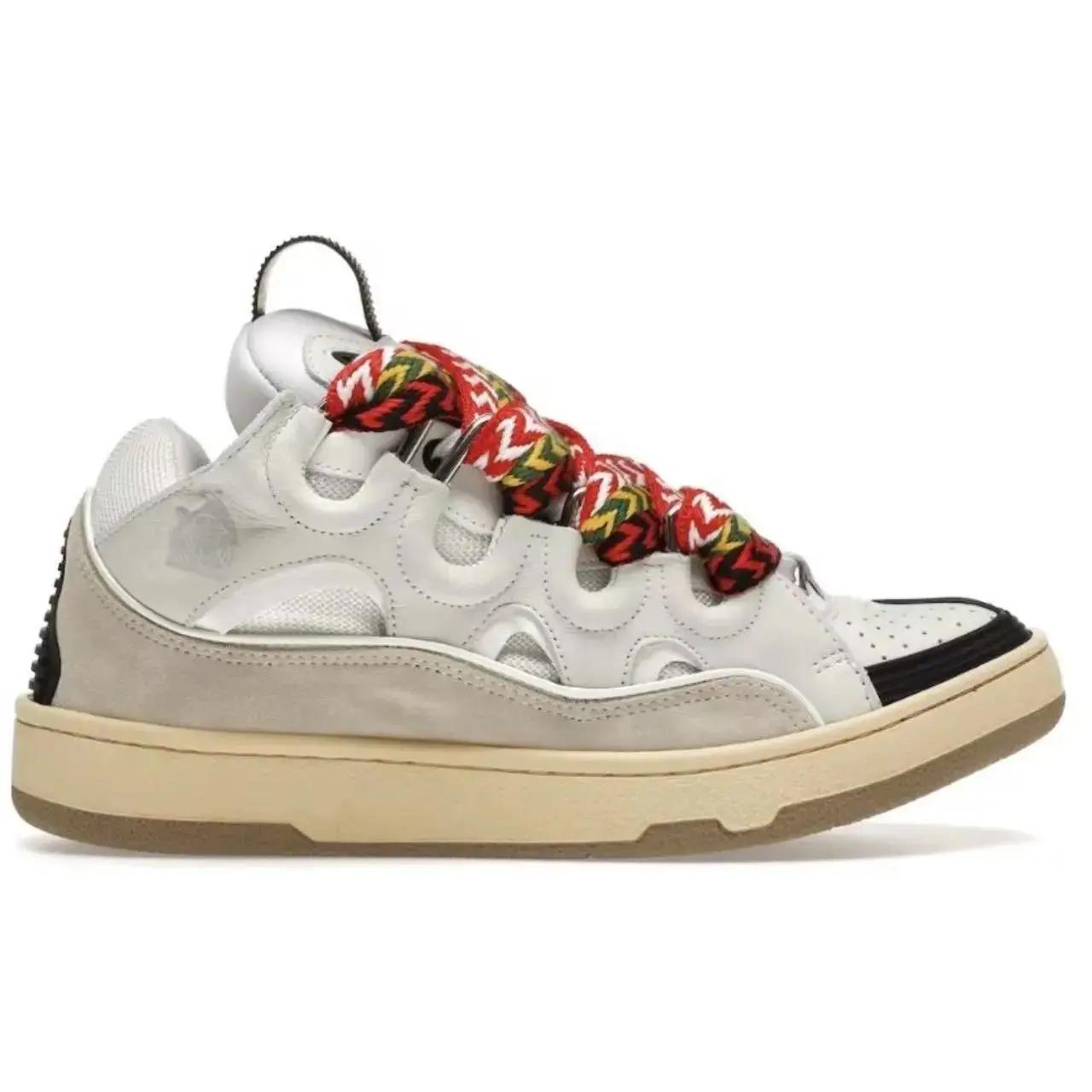 Nouvelles baskets de créateur LANVIN SPORT, chaussures plates pour femmes, baskets à lacets, bout ro