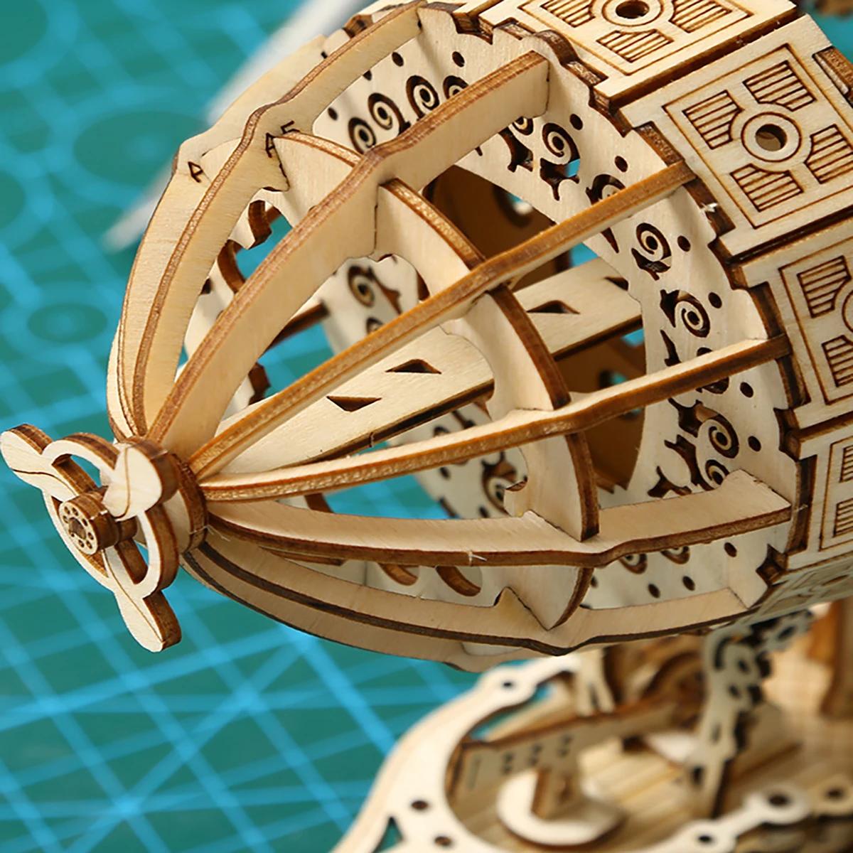 Modèle d'échelle de Puzzle en bois de voiture 3D dirigeable, Kit de modèle de bricolage, cadeau arti