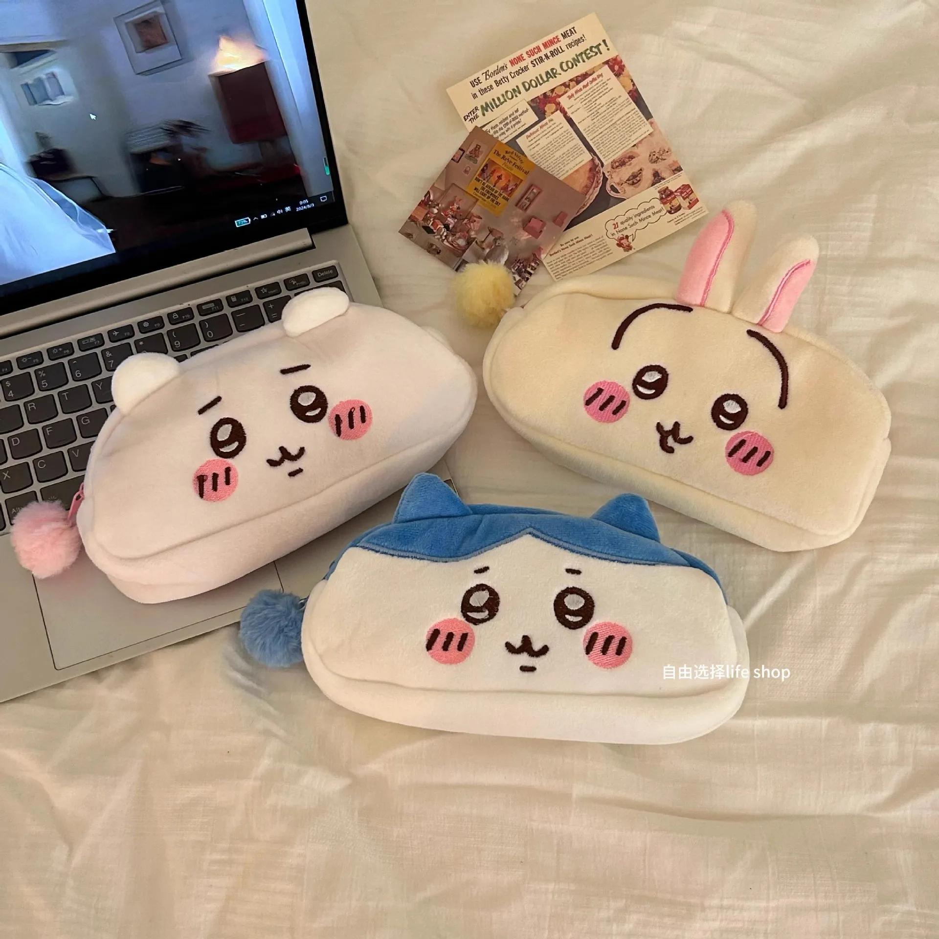 Chiikawa sac à crayons en peluche Hachiware Usagi sac à crayons japonais mignon sac de papeterie en 