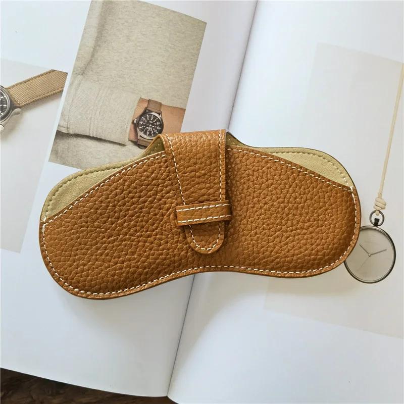 Sac à lunettes en cuir souple, étui à lunettes portable, lunettes de soleil, sac de rangement pour l
