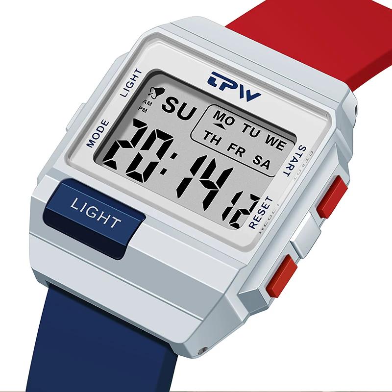 TPW 36mm montre numérique de taille moyenne pour les femmes compteur adolescent résistant à l'eau