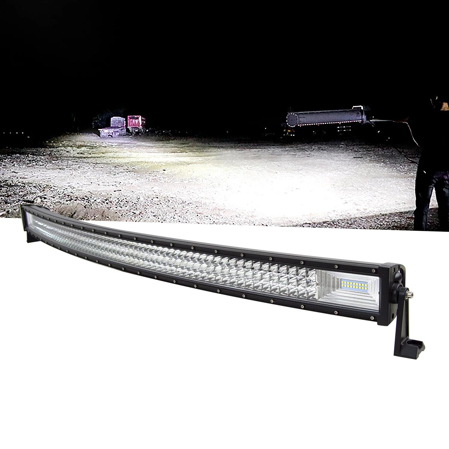 Barre lumineuse Led incurvée/droite 22 32 42 52 pouces 675W 540W, feux de conduite 7D 3 rangées, cam