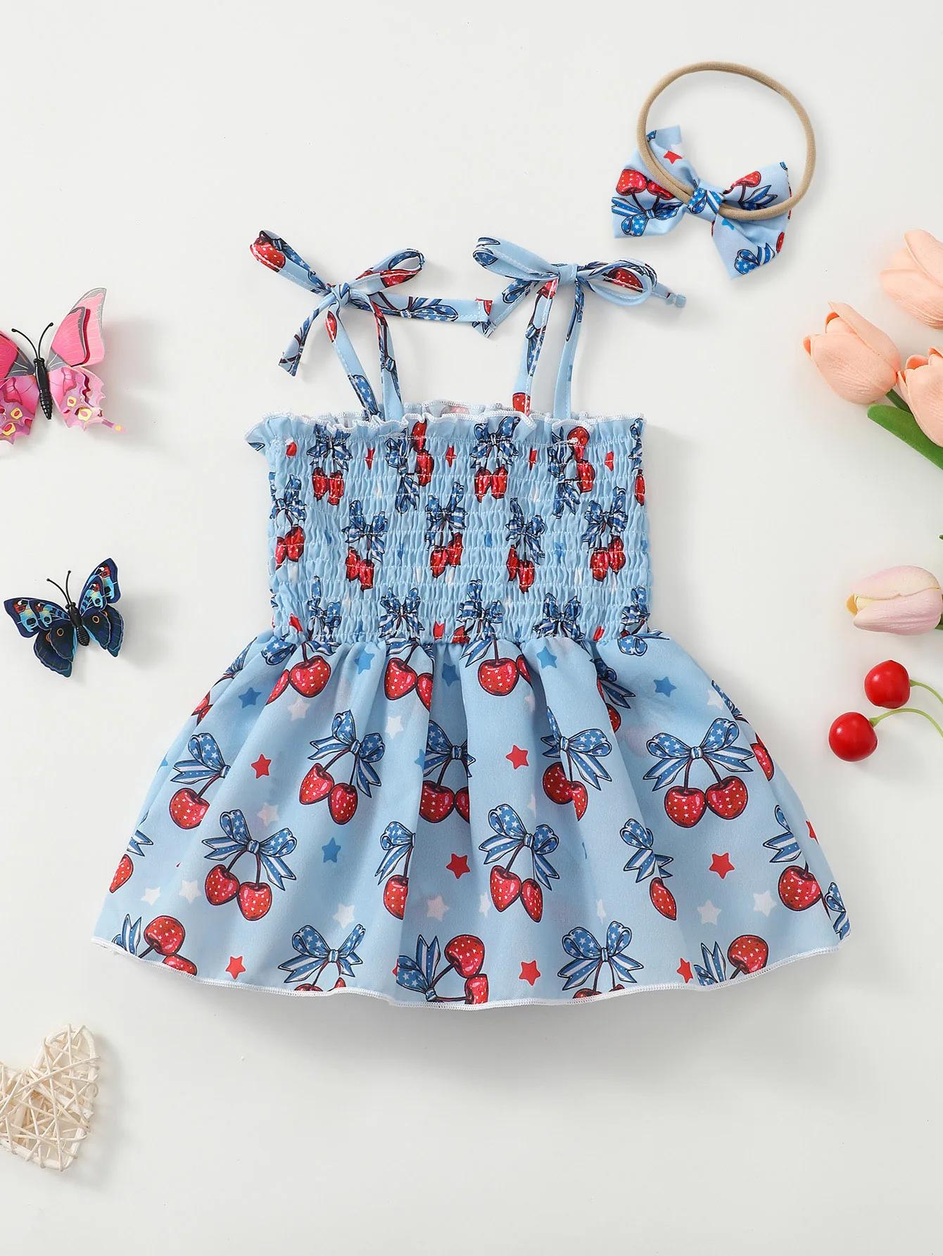 Barboteuse d'été pour bébé fille, imprimé cerise, vêtements pour nourrissons, tissu doux et conforta