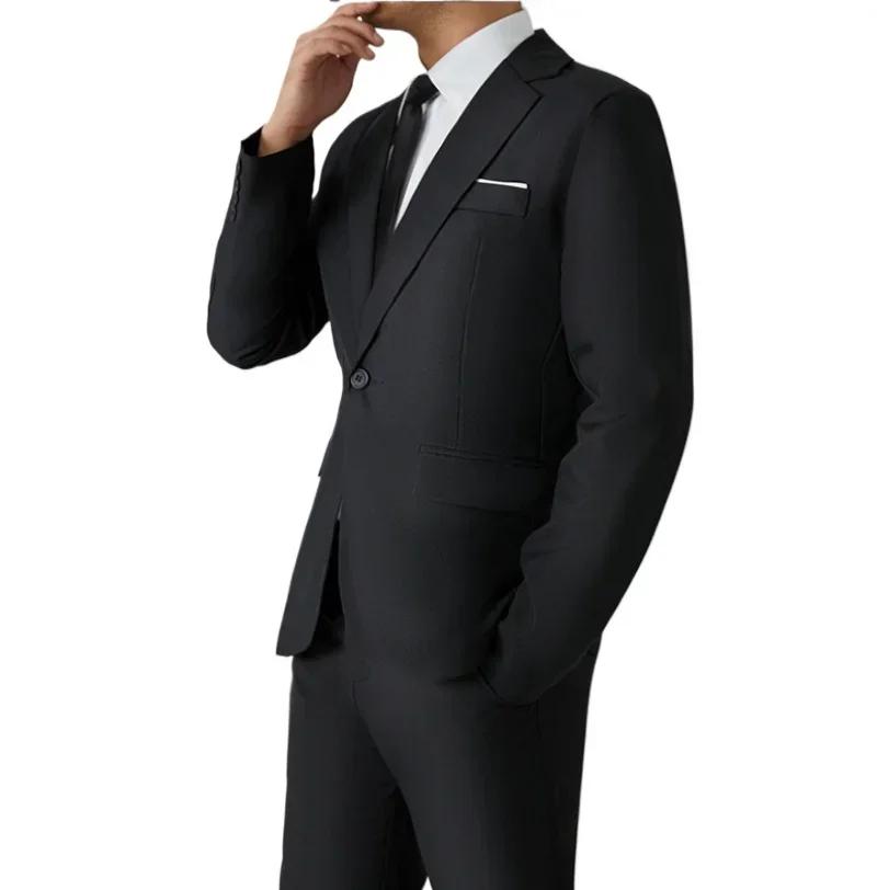 S-8XL costume hommes mode décontracté en plein air (Blazer + pantalon) Gentleman affaires mariage co