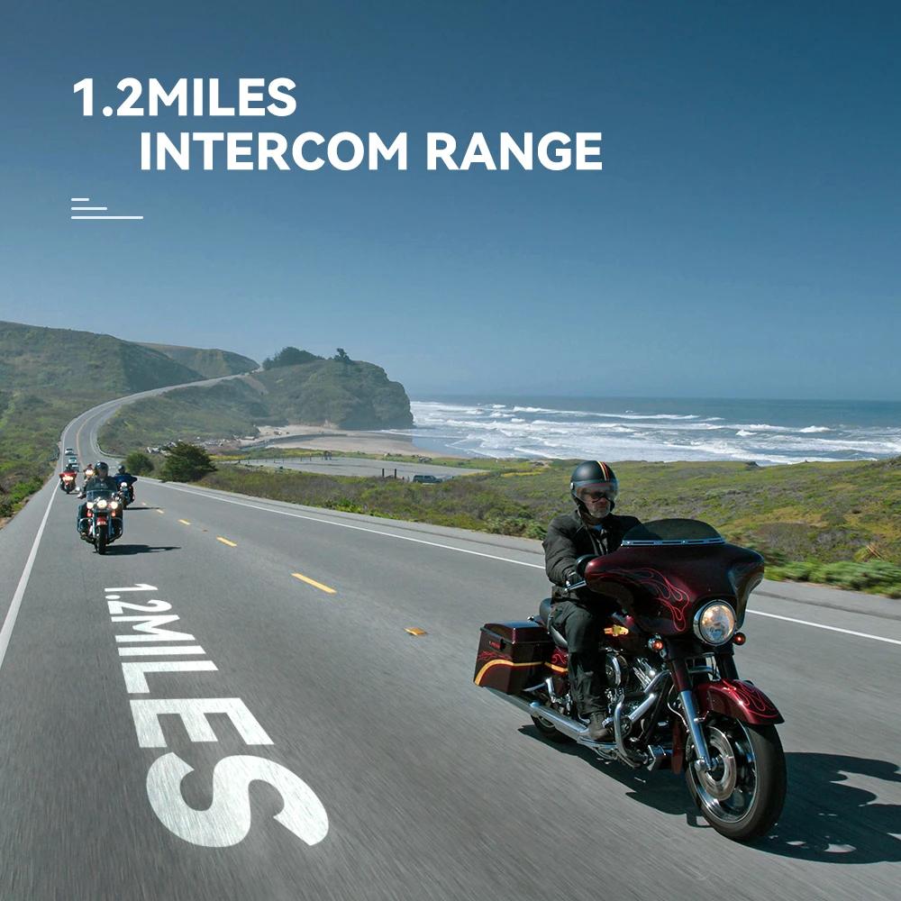 Interphone Bluetooth pour casque de moto Lexin-G2P jusqu'à paire 6 coureurs et conception de gros bo